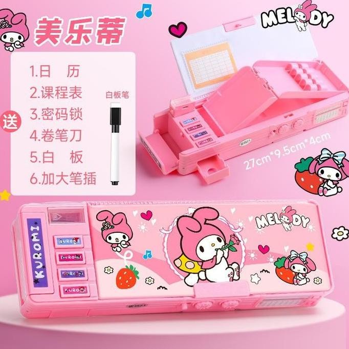 

Tempat Pensil Password Multifungsi Sanrio Cinnamoroll Biru Kuromi Ungu Melody Pink Astronot Rocket Roket Karakter Lucu Kotak Pensil Alat Tulis Bahan Tahan Air Berkapasitas Besar Lapis Ganda Termasuk Rautan Pakai Sandi Merah Plastik H24M