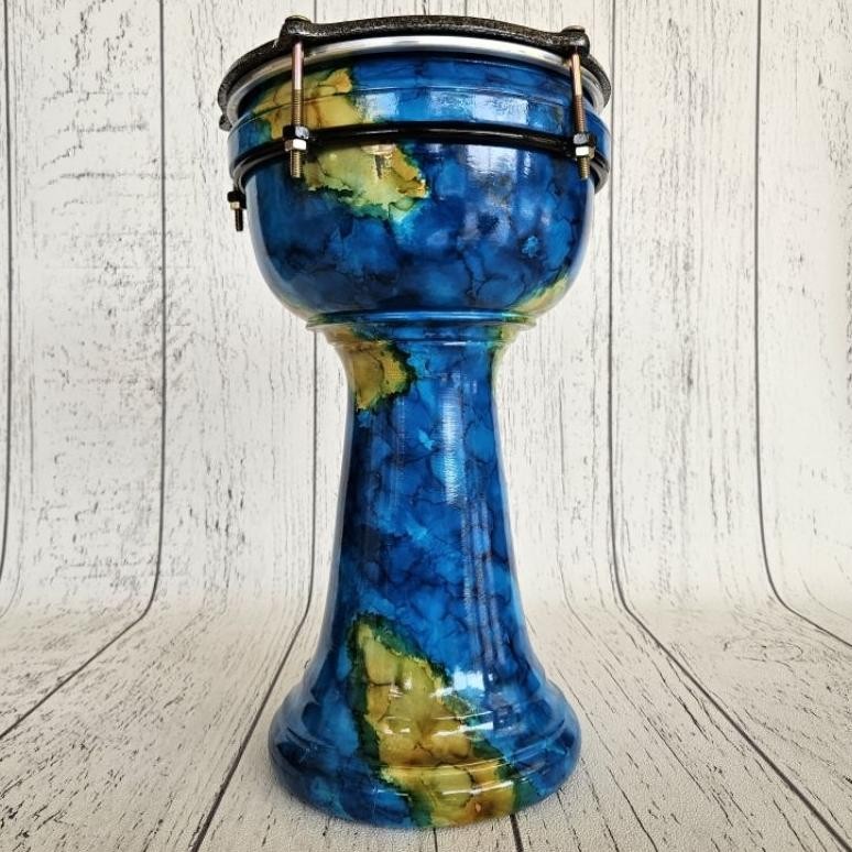 Rd-67 Calti Darbuka Murah 8 Inch Fullset Marmer Biru Dumbuk Hadroh Dewasa Mika Power Beat 8 Inch Gar