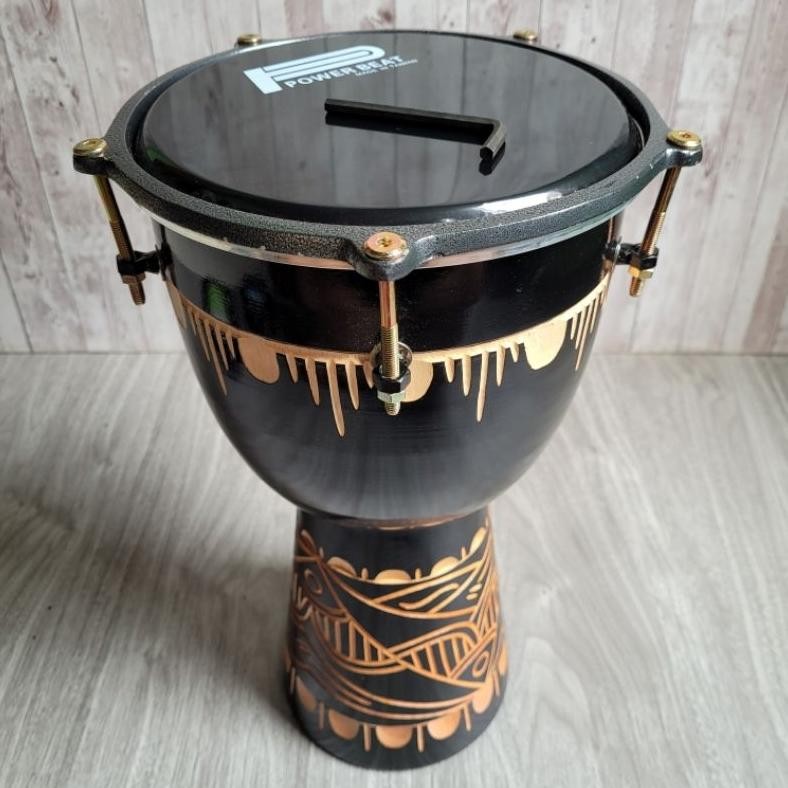 Big Sale Kendang Gendang Jimbe Darbuka Pakai Mika 8 Inch Ukir Super Black Berkualitas