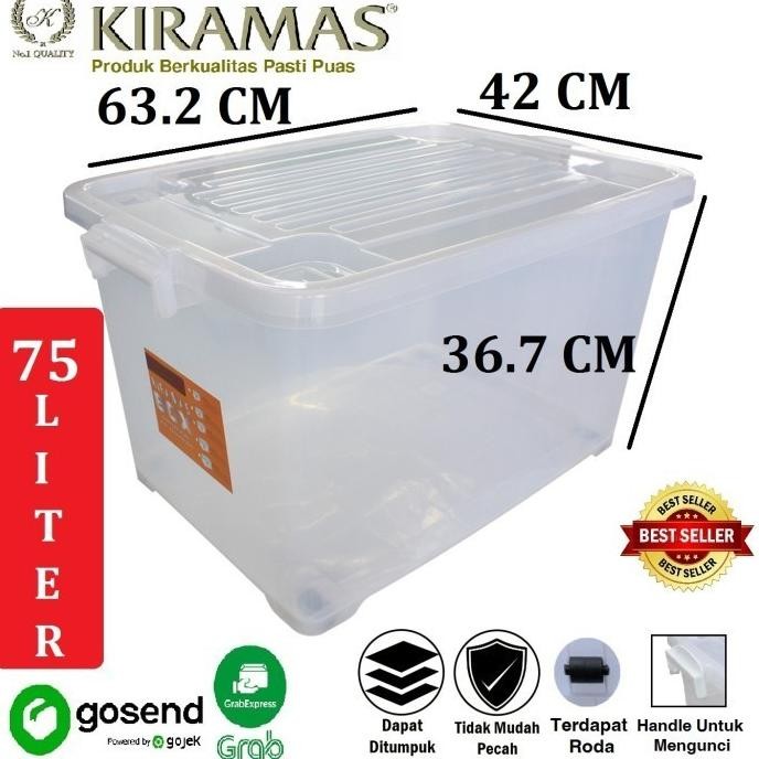 (Good) Kiramas Kontainer Box / Kontainer Plastik 75 Liter Transparan 1039 AR