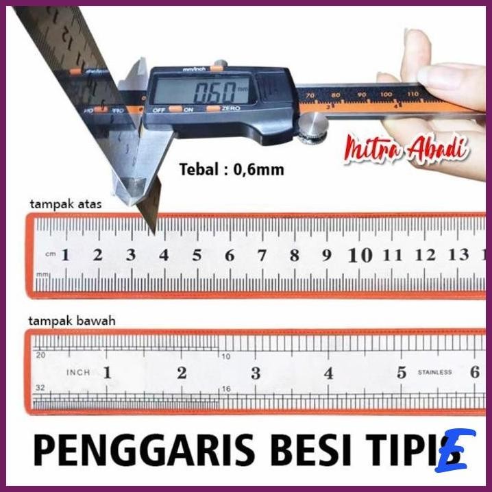 

| MTA | PENGGARIS / MISTAR BESI STAINLESS STEEL TIPIS