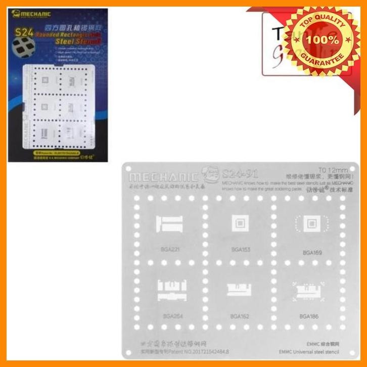 [tan] cetakan ic mechanic s24-91 0.12mm emmc:bga221/bga153/bga169/bga245 ori