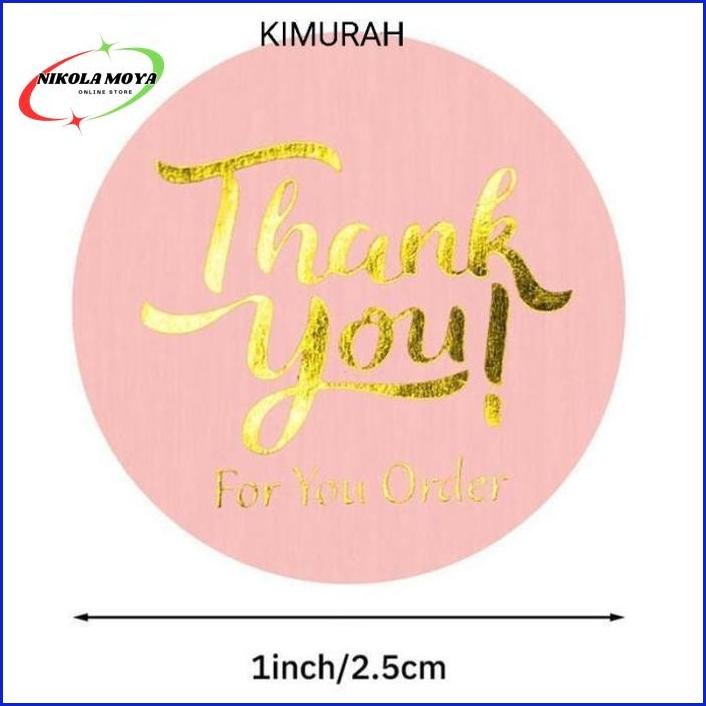 

READY..!! STICKER THANK YOU FOR YOUR ORDER STIKER LABEL EMAS PINK 1PC