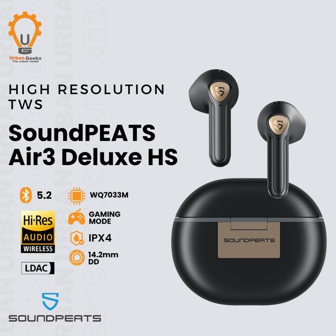 Murah Soundpeats Air3 Deluxe Hs Bluetooth 5.2 Earphone Ldac Hi Res Audio