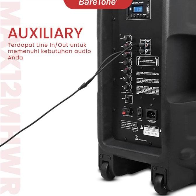 Promo Baretone Speaker Portable Max12Mhwr - 12 Inch Bluetooth