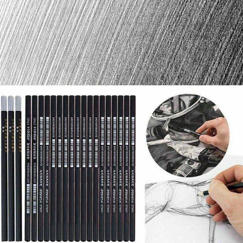 

gh-45 29pcs Drawing Pencil Set/Pensil Gambar Sketsa Pisau Penghapus-Dengan Pouch Serut Terlaris