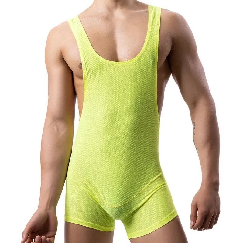 Solid Men Fitness Bodybuilding Wrestling Singlet Underwear Shapers Sexy Strech Tight Leotard Singlet