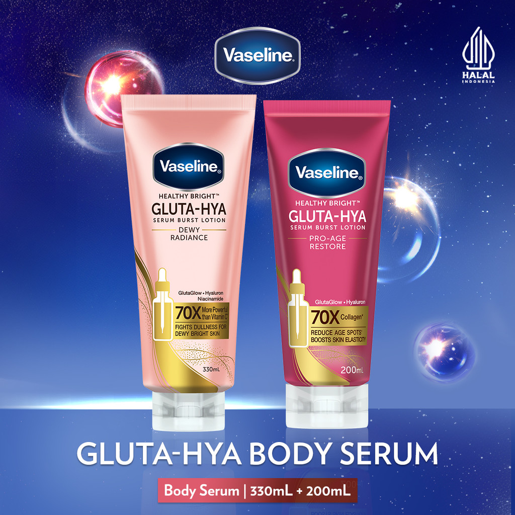 Vaseline Gluta Hya Dewy Radiance 330ml + Vaseline Gluta Hya Pro Age 200ml