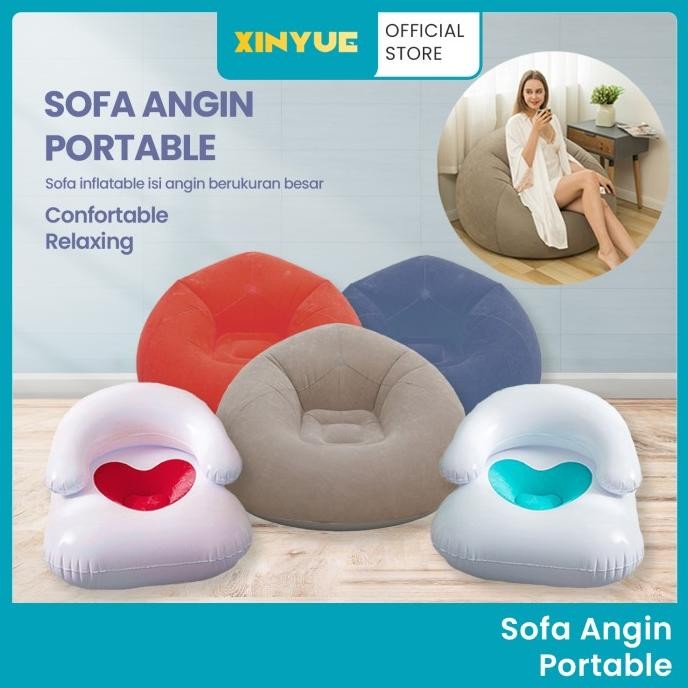 Sofa Kursi Angin Santai Bean Bag Inflatable Single Bulat GAN
