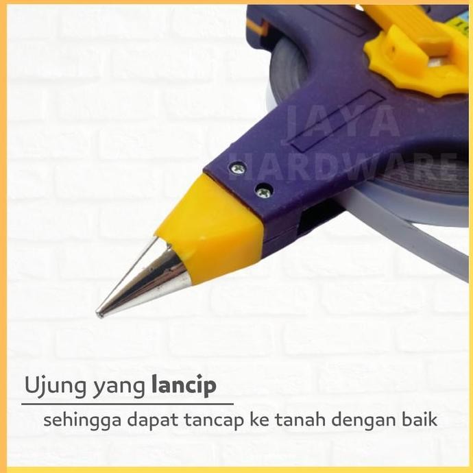 Terlaris Meteran Gulung Tancap Tanah Rol 50 Meter Roll 100 Meter Plat Besi Fiber Alat Perkakas Tukan