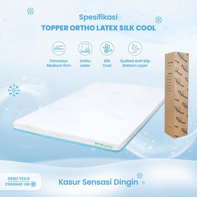 Elephant Topper Ortho Latex Silk Cool / Topper Kasur Dingin Orthopedic