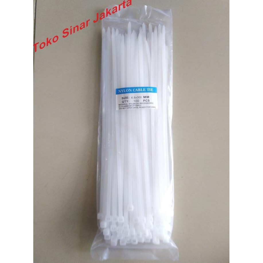 

;&;&;&;&] Kabel Ties Tie Tis Cable Kabel Ikat Pengikat Tali Ties Serut Putih 30 cm