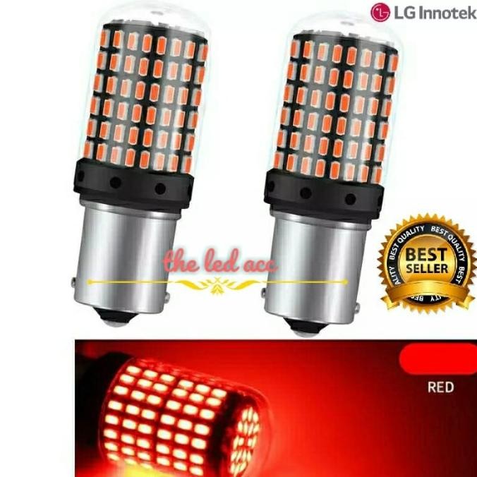 LAMPU BAYONET 1156 REM SMART 144 LED MERAH BY LG LED ANTI EROR