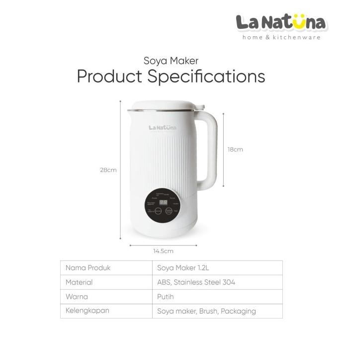

La Natuna Mesin Susu Kacang Kedelai Otomatis Soya Maker Multifungsi Blender Susu Kedelai Milk Maker 6 In 1 1200ML HM