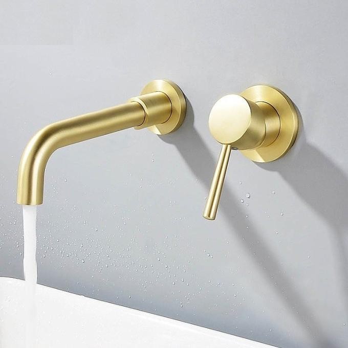 Kran Wastafel Tembok Panas Dingin Hitam Black Kran Wastafel Dinding sa