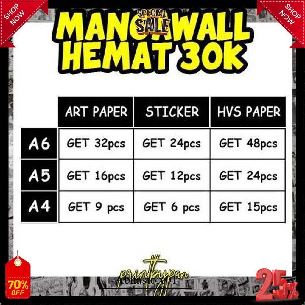 (30K) Poster Dinding Anime Manga Wall Decor Panel - Sticker Hiasan Dinding Wallpaper Kamar - Black C