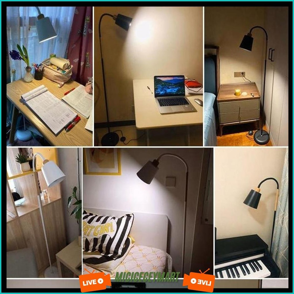 E.Home Lampu Berdiri Ruang Tamu Aesthetic 130Cm Lampu Tidur Aesthetic E27 Gratis Ongkir