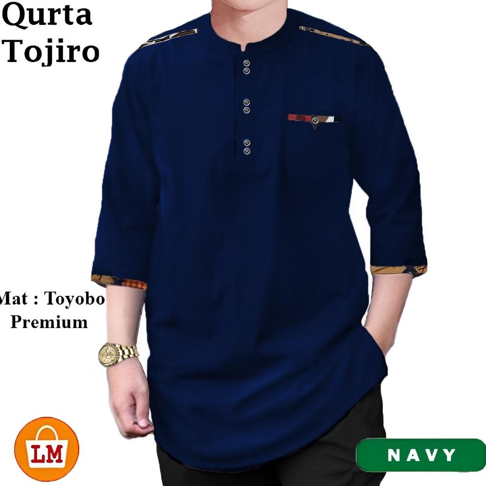 2er-54 Lobby Mode Baju Koko Pria Muslim QURTA TOJIRO Bahan Toyobo Premium 23151 23153 23155 23157 Be