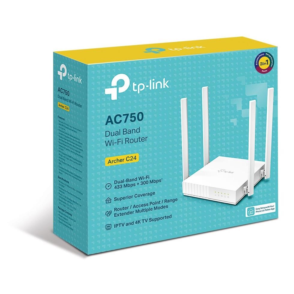 Tp-Link Archer C24 Ac750 Dual-Band Wi-Fi Router Tplink Archer C 24