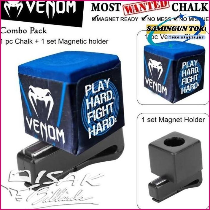 

Buruan,.!! Combo Pack #2 Venom Chalk & Magnet Holder - Billiard Chalks Kapur Cuk