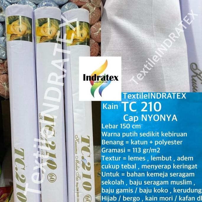 Hot Promo, Kain Bahan Baju Seragam Kerudung Spanduk Katun Tc 210 Cap Nyonya Lb150