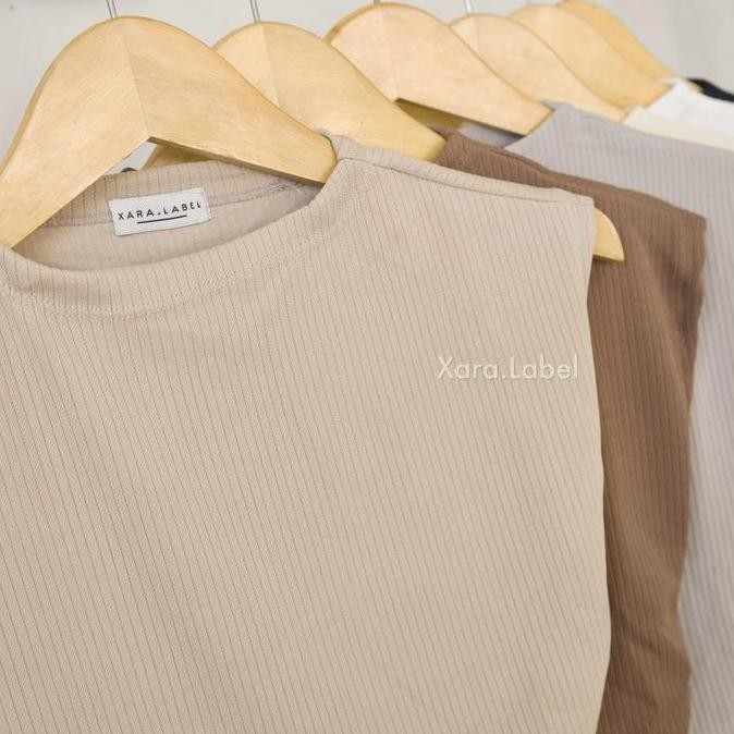 xara - heve premium knit top -  basic tank top rajut serut