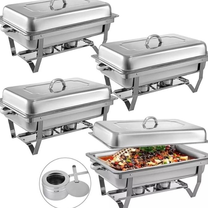 Pemanas Segi Prasmanan Jumbo Paket Hemat 4Set / Square Chafing Dish