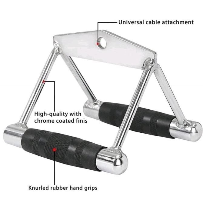 V Bar Row Handle Grip Rowing Handle Grip Full Besi Tebal Alat Pull Gym