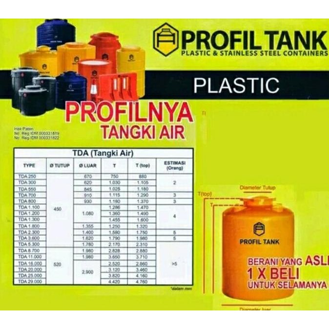 Diskon Tangki Air / Tandon Toren Profil Tank Tipe Tda-5300L (5300 Liter)