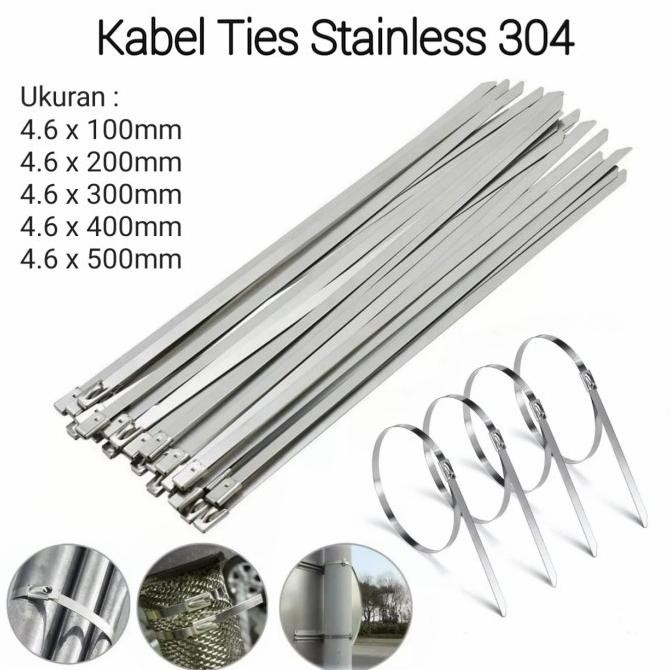 

`````````] Kabel Ties Stainless 304 Cable Tie Knalpot Motor Mobil Exhaust Wrap