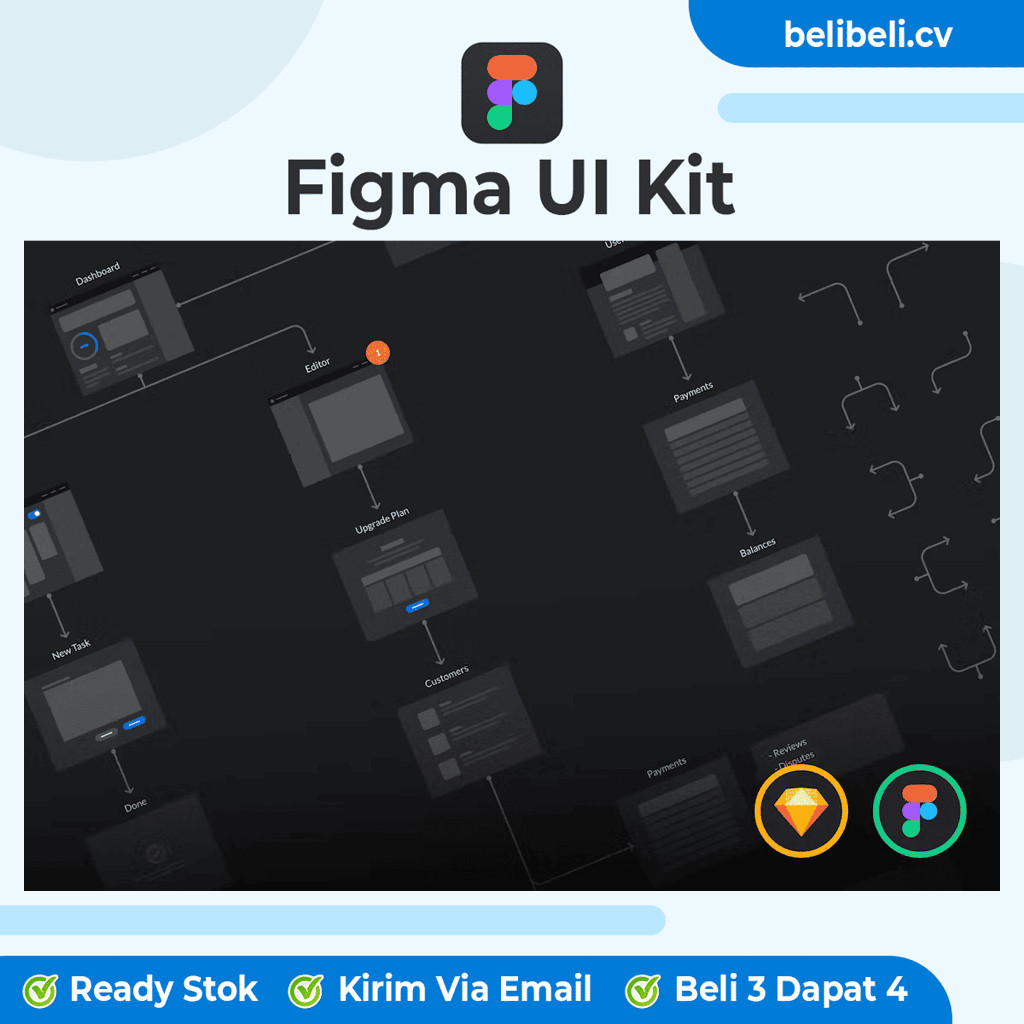 Dark Wireflows UI - Premium Figma UI Kit