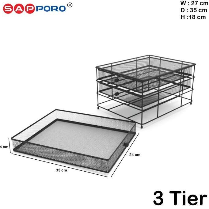 

SAPPORO VELTA - Rak Dokumen | File Rack | Document Shelf Organizer Besi Hitam A22S