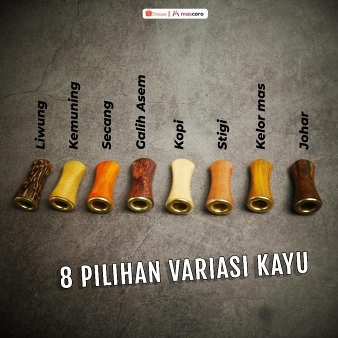 once cangklong pipa kayu mini sri gading panjang 3cm multi lubang - hanya cocok untuk kretek & filte