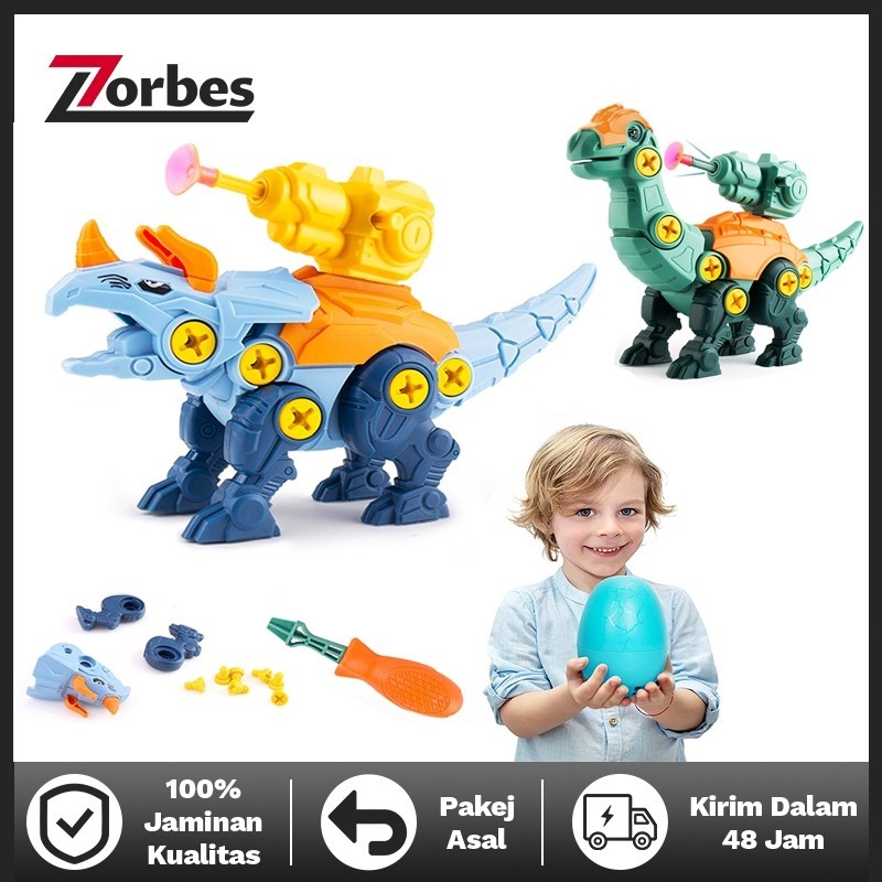 Zorbes Mainan Dinosaurus untuk Anak Mainan Edukasi STEM Rakitan untuk Anak, Mainan Dinosaurus dengan