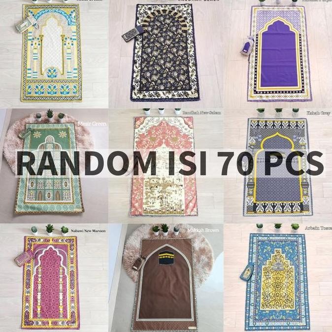 Sale Sajadah Traveling Jumbo 105 Cm X 60 Cm | Sajadah Travel Free Pouch Isi 70 Pcs | Souvenir Haji D