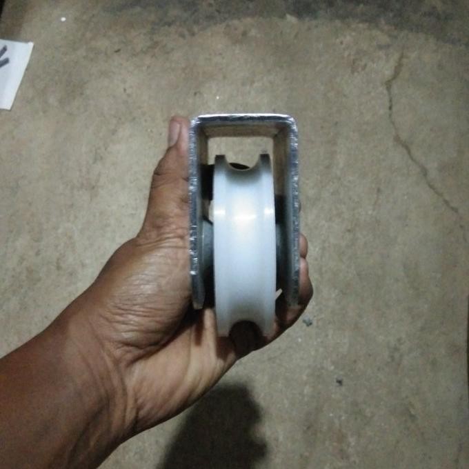 Roda Pintu Pagar Dobel Bearing Nilon 10Cm New Stok