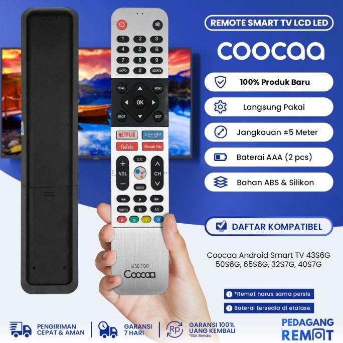Remot Remote TV Coocaa LCD LED Android Smart TV 43S6G 50S6G non voice murah