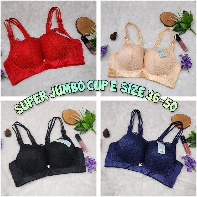 Terlaris, Bra Wanita Kawat Super Super Jumbo Cup E Kait 5 Bra Penutup Lemak Art 163