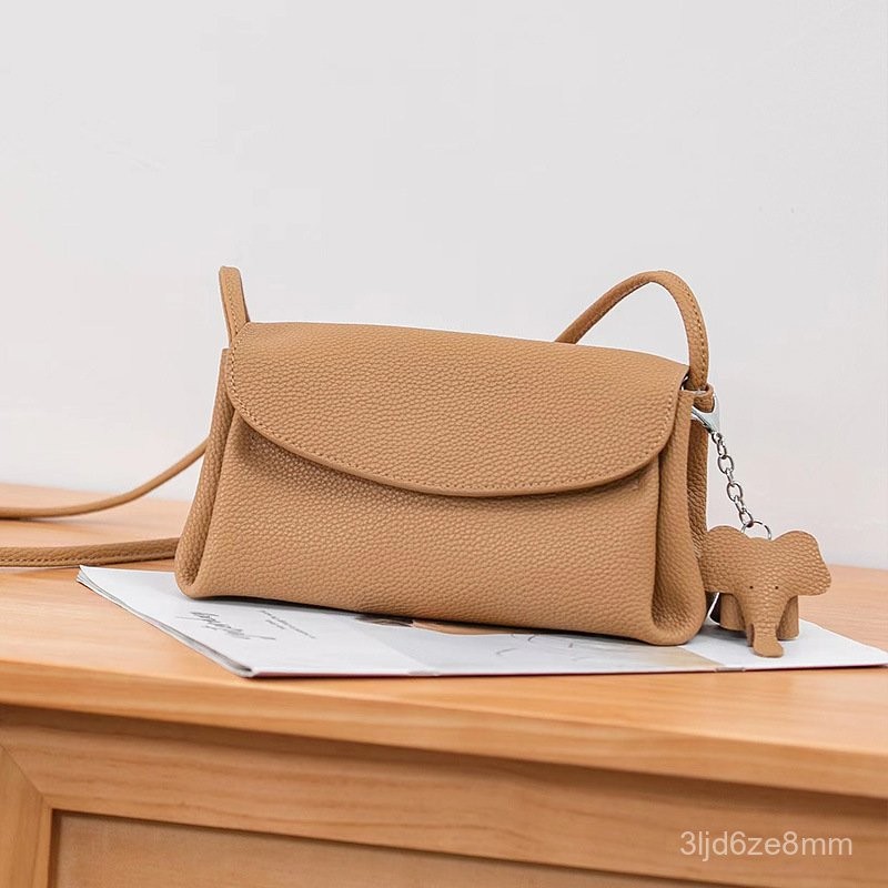 Kecil Gajah Kartun Tas Persegi Kecil dari Kulit Sapi Lapisan Pertama Tas Bahu Kulit Asli Tas Kecil F
