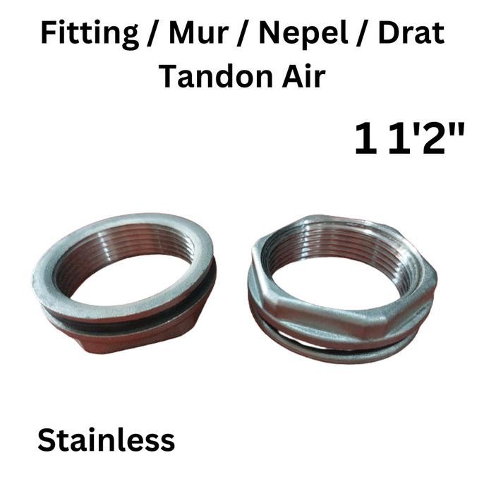 Nepel Fitting Stainless Drat Tandon 1 1/2 Inch Mur Drat Tandon New Stok
