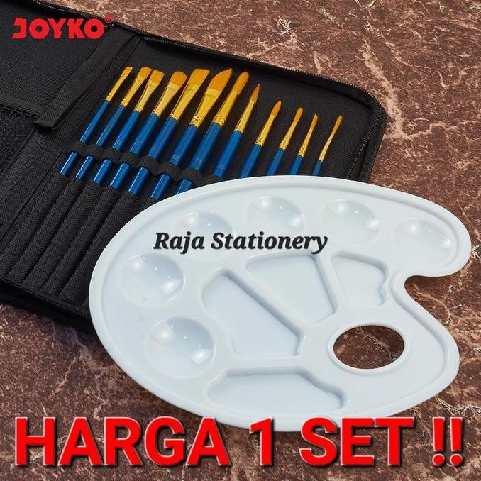 

Joyko Brush Set + Palette / Set Kuas Lukis Cat Acrylic + Palet BRS-7 YAN