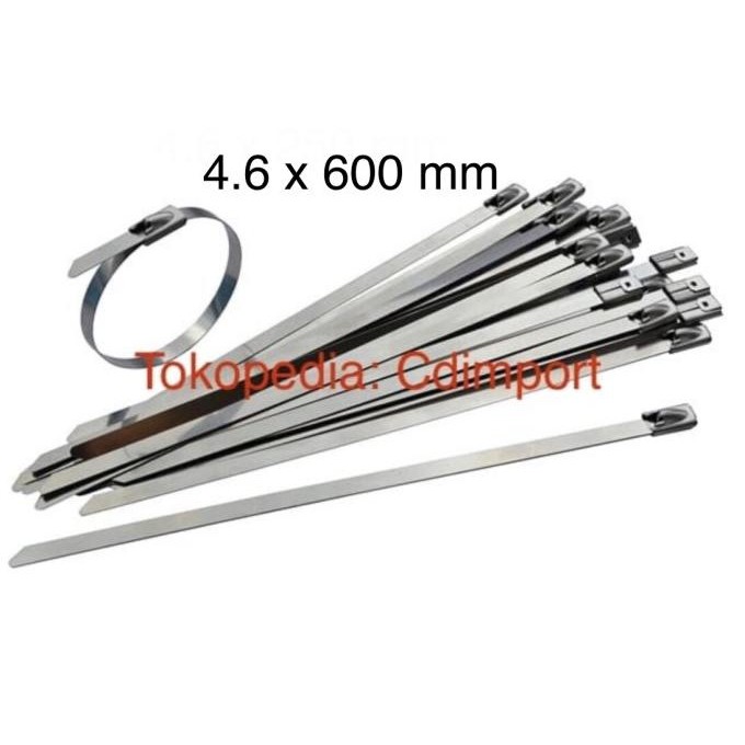 

Stainless Cable Ties - Kabel Tis Stainless 4.6 X 600 Mm 60 Cm - 100Pcs New Stok