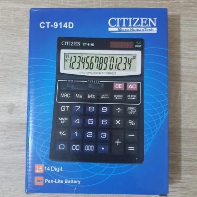 

fj-44 Citi.Zen CT-914D Check Correct Kalkulator Cek Ulang 14 Digit LCD Besar CT914D Viral