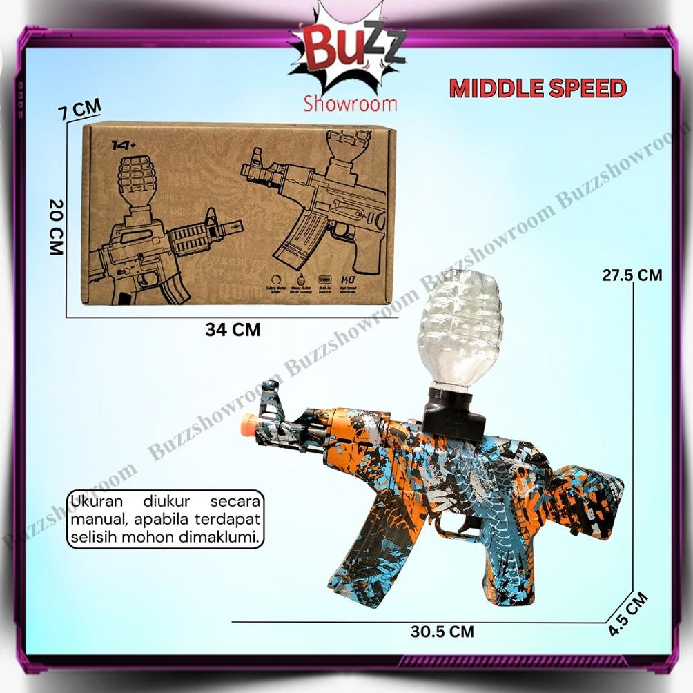 ed-7 Water Gel Blaster Gun Mainan Anak Super Shoot Tembakan AK Electric WGG Berkualitas