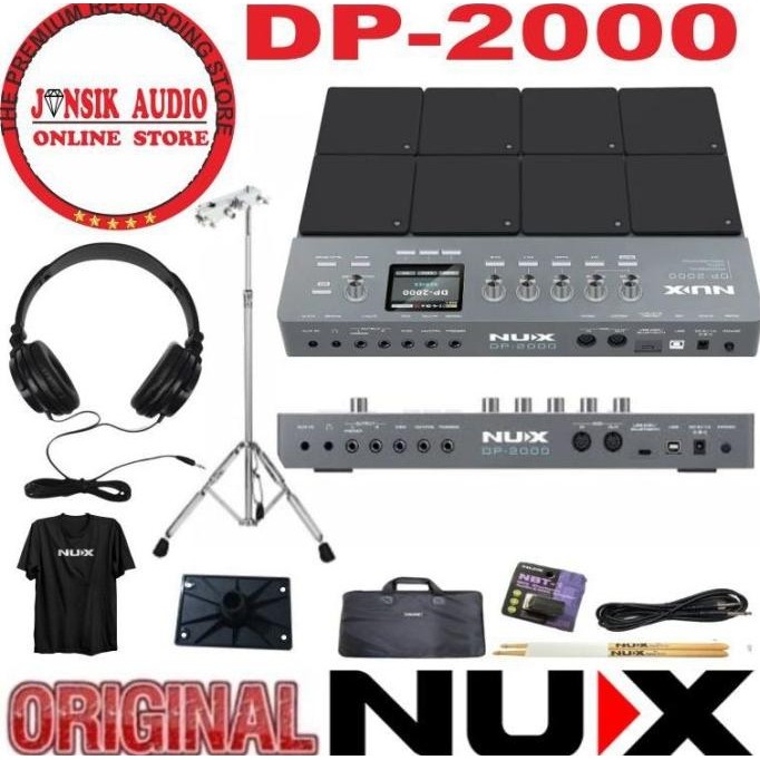 DRUM NUX DP2000 PERCUSSION PAD NUX DP-2000 DRUM PERKUSI PAD NUX DP2000 PAKET STAND ORIGINAL DAN TERP