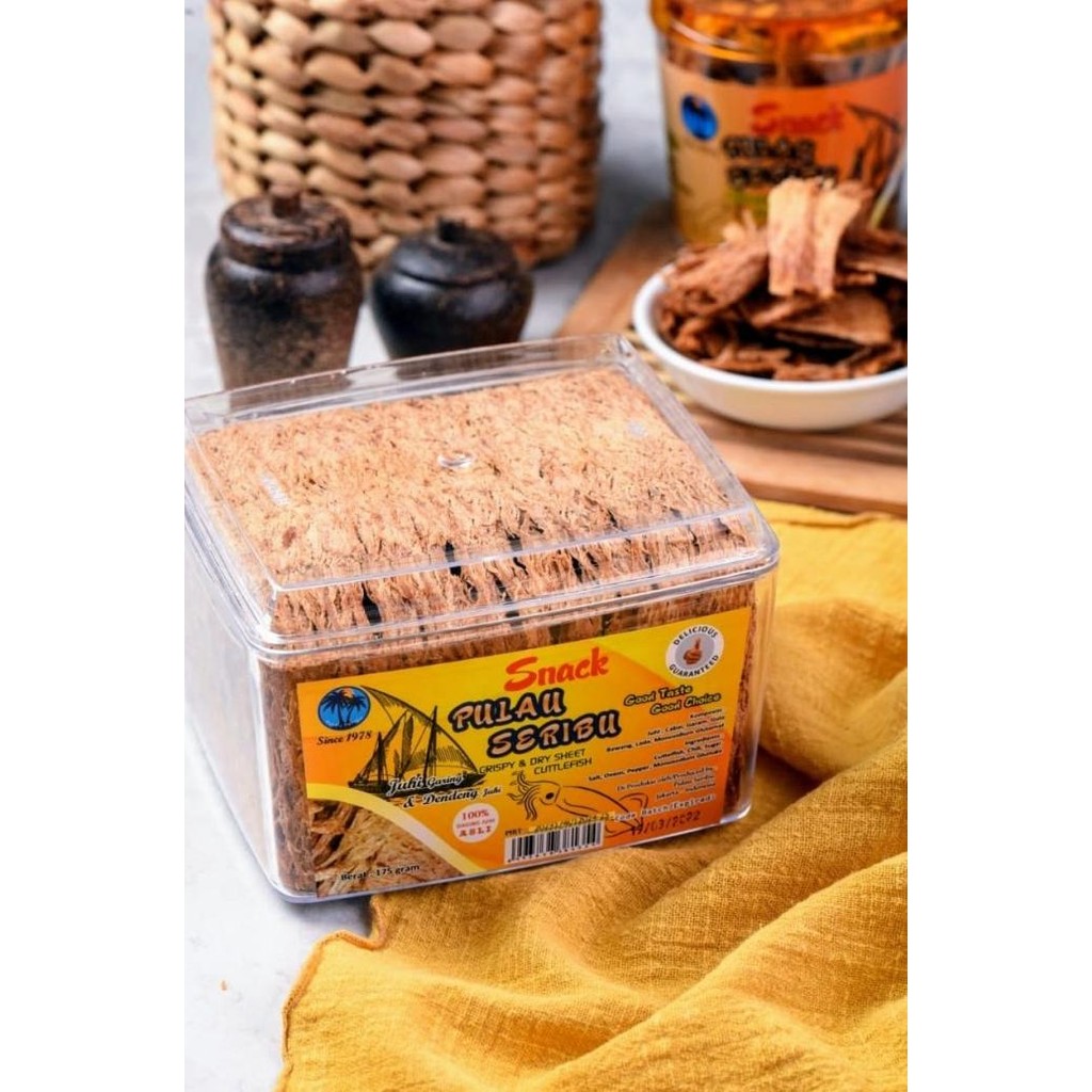 

Makanan Ringan Snack Juhi Pulau Seribu Toples Sedang Cumi Kering