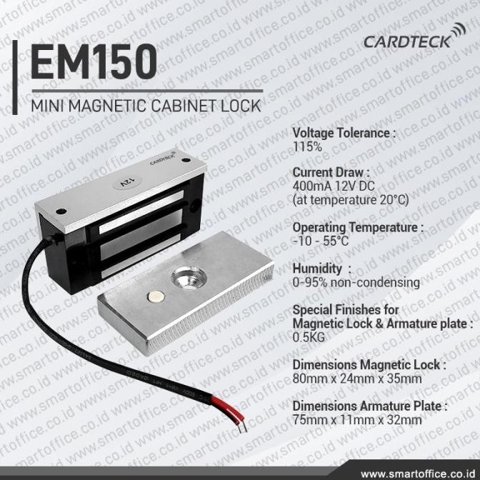 Terlaris Mini Magnetic Lock, Cardteck Em-150, Em Lock, 60Kgs