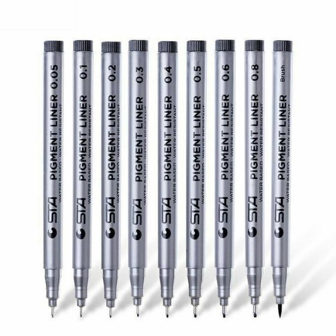 

STA PIGMENT LINER (DRAWING PEN) SET 9 PCS