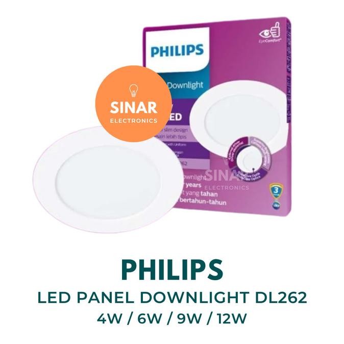 DL262 LED Panel Downlight PHILIPS 4W/6W/9W/12W murah
