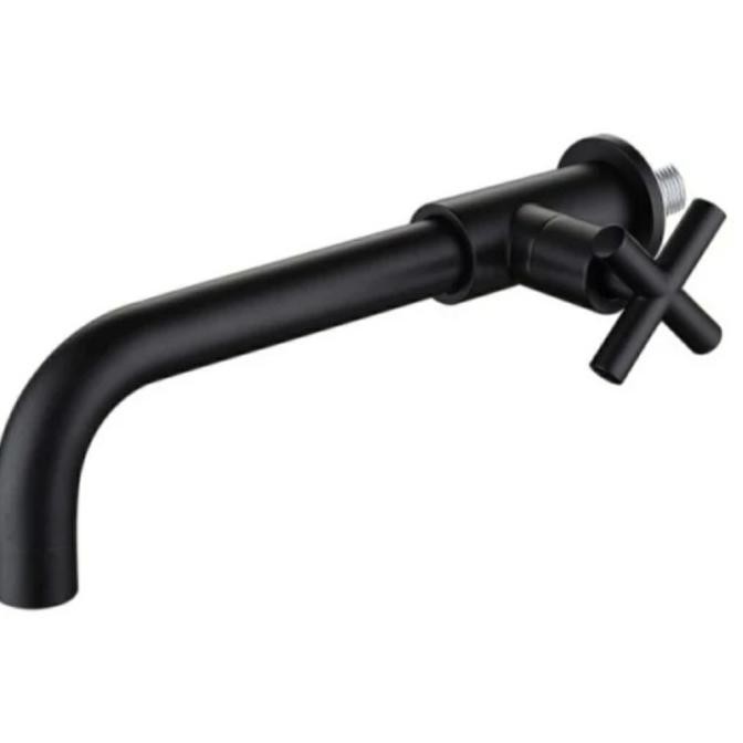 Kran Wastafel Dinding Stainles Hitam Kran Tembok Hitam New Stok